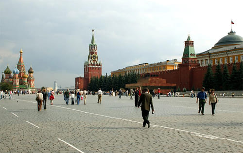 Quảng trường Đỏ nổi tiếng ở thủ đô Moscow.